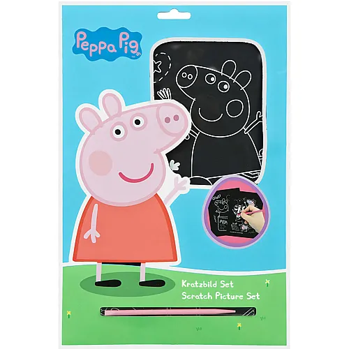 Undercover Peppa Pig Kratzbild-Set 4 Kratzbilder und 1 Stift