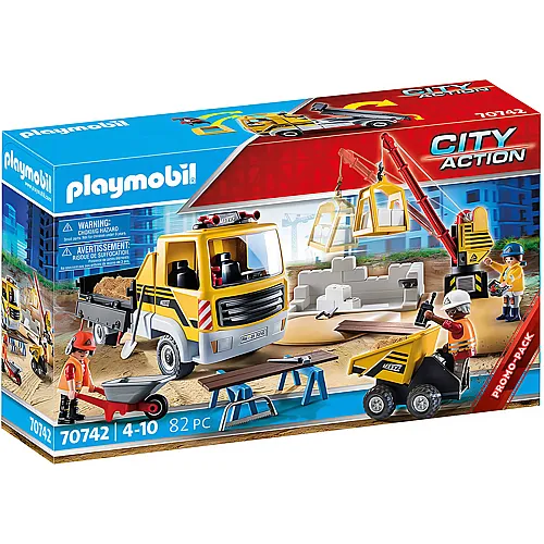 PLAYMOBIL City Action Baustelle mit Kipplaster (70742)