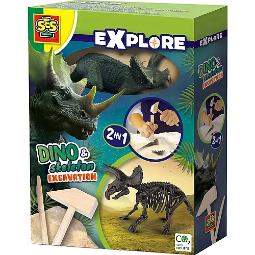 SES Explore Dino and Skeleton Dig 2in1  Triceratops