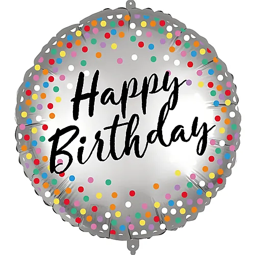 Procos Folienballon Happy Birthday Silber - � 45 cm