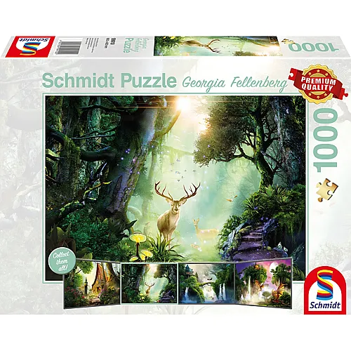 Schmidt Puzzle Georgia Fellenberg Rehe im Wald (1000Teile)