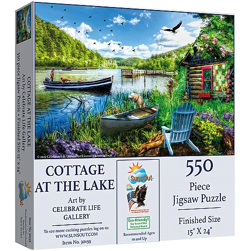 SunsOut Puzzle Celebrate Life Gallery H�tte am See - 550 Teile