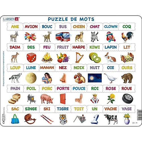 Larsen Puzzle Apprendre � lire - Mots simples de 23 lettres - 40 Teile