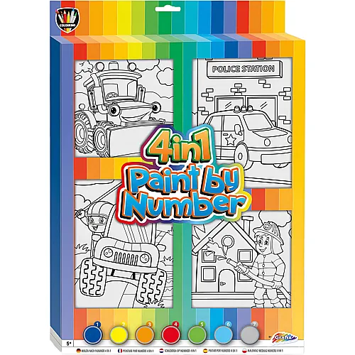 Creative Craft Group Malen nach Zahlen 4in1 - Fahrzeuge