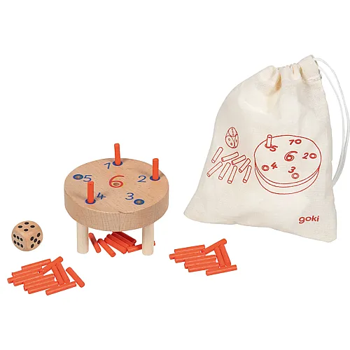 Goki Verflixte 6 Im Baumwollbeutel 42-teilig, 3er Set, Ã~ 7 Cm