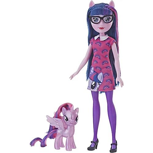 Hasbro My Little Pony Equestria Girls Through The Mirror Twilight Sparkle � 27,9 cm Fashion Puppe mit lila Pony-Figur, abnehmbares Outfit und Schuhe, ab 5 Jahren