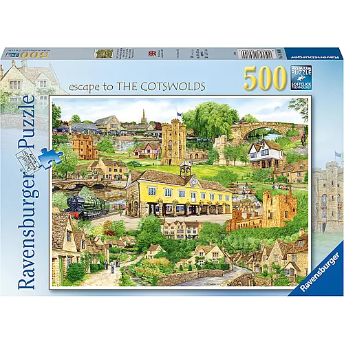 Ravensburger Escape to The Cotswolds 500 Piece Jigsaw Puzzle for Adults & Kids Age 10 Years Up - England, UK