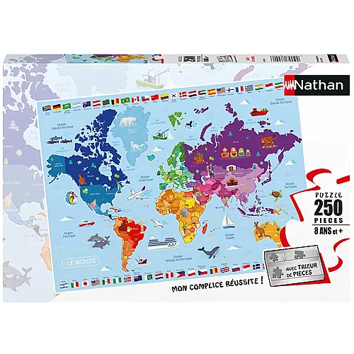 Nathan Puzzle World Map - 250 Teile