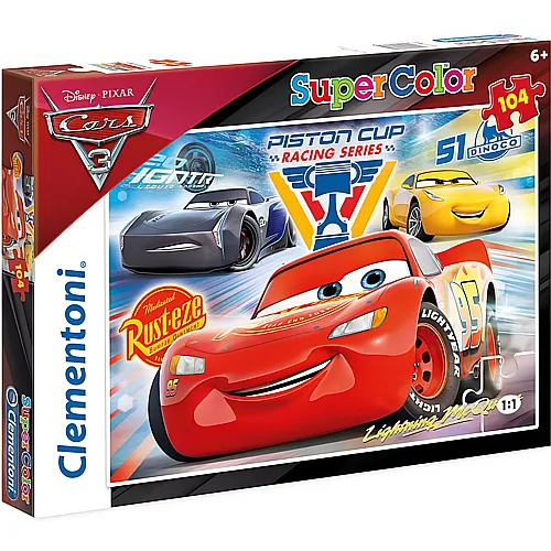 Clementoni Puzzle Supercolor Disney Cars 3 (104Teile)