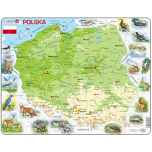 Larsen Puzzle Polen (auf Polnisch) - 61 Teile