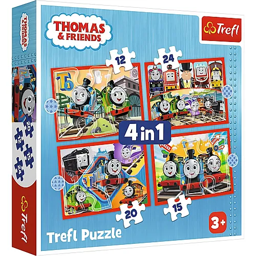 Trefl Puzzle Thomas und seine Freunde 4in1 Thomas die Lokomotive (12-24)