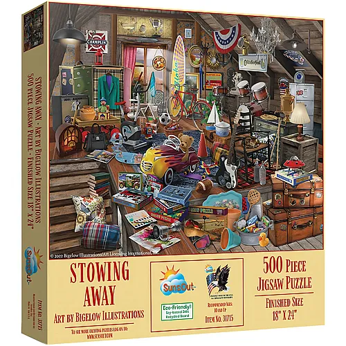 SunsOut Puzzle Bigelow Illustrations Stowing Away - 500 Teile