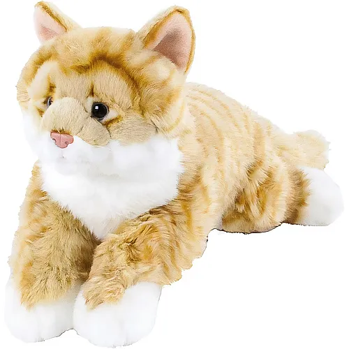 Teddys Rothenburg Katze liegend Rot/Weiss - 40 cm