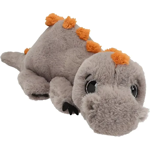 Depesche Dino World - Kuscheltier Dinosaurier in Braun und mit orangen Zacken, ca. 50 cm grosses Pl�schtier