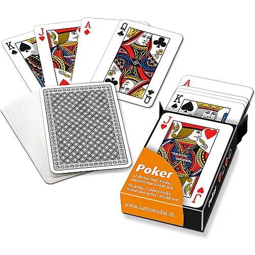 Pokerkarten in Faltschachtel