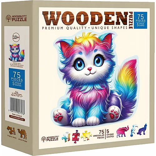 Wooden City Puzzle Fantasy Kitty (75Teile)