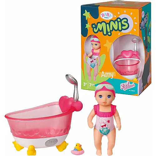 Minis Badewannen-Spielset mit Minis-Puppe Amy und Ente