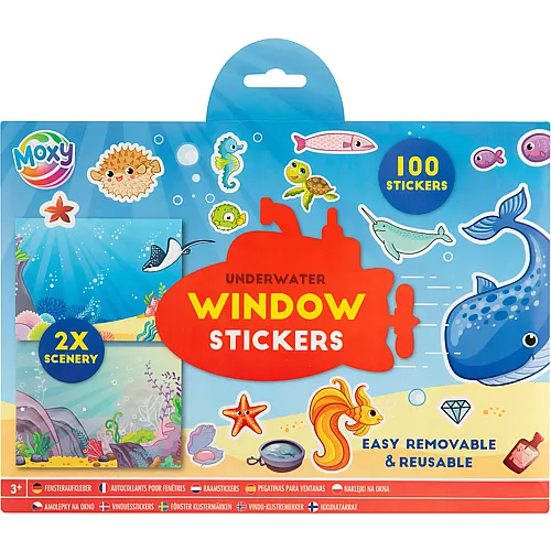Creative Craft Group Fensteraufkleber mit 2 Stickerszenen - Unterwasserwelt, 100 Stück.