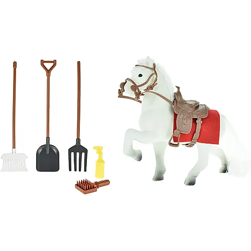 Toi-Toys HORSES - Pferdestall mit wei�em Pferd