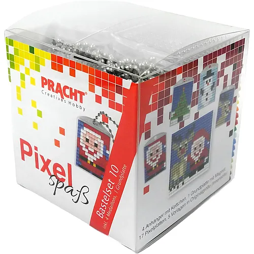 Pracht Pixel Bastelset Weihnachtsmann, Tannenbaum Schneemann und Rentier (Nr.10)