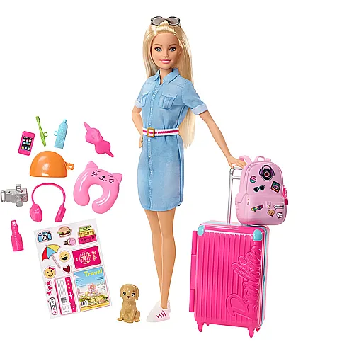 Barbie Reise Puppe und Zubehr Blond