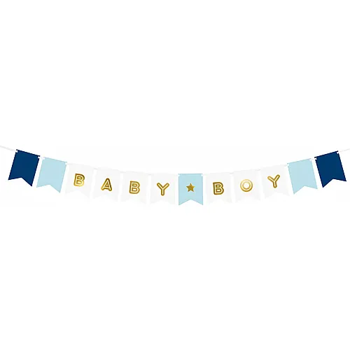 PartyDeco Banner Baby Boy, blau 15 x 175cm