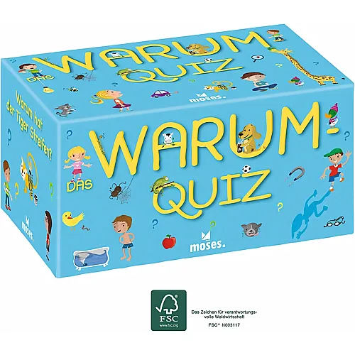 Moses Das Warum-Quiz, Kinder Wissensquiz mit 100 spannenden Warum-Fragen, Kinderquiz rund um Allgemeinwissen, Ratespiel f�r neugierige Kids ab 6 Jahren, White