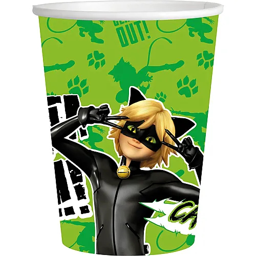Pappbecher Cat Noir 250 ml 8Teile