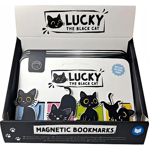 Sombo 4 magnetische Lesezeichen Lucky the Black Cat