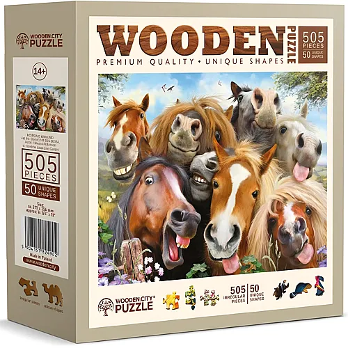 Wooden City Puzzle Horsing around L (505Teile)