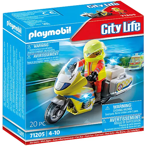 PLAYMOBIL City Life Notarzt-Motorrad mit Blinklicht (71205)