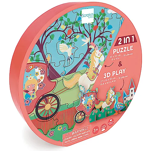 2in1 Spielpuzzle 3D Prinzessin 32Teile