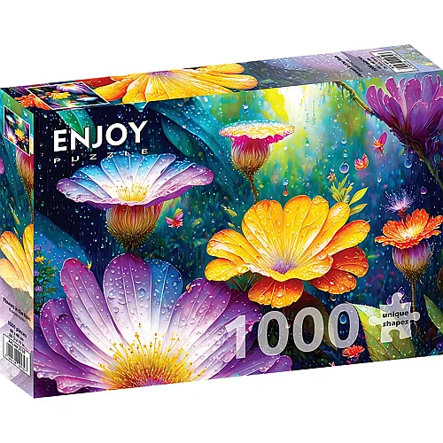 Enjoy Puzzle Blumen im Regen - 1000 Teile