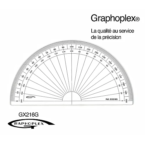 OZ International Rapporteur 1/2 Cercle Grades Dia 16cm