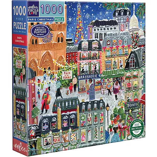 eeBoo Puzzle Weihnachten in Paris (1000Teile)