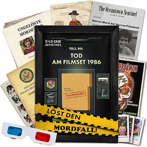 X-SCAPE Cold Case Detectives - EIN Escape Room Spiel f�r Zuhause - Fall 4 Tod am Filmset 1986 - Realistische Kriminalf�lle