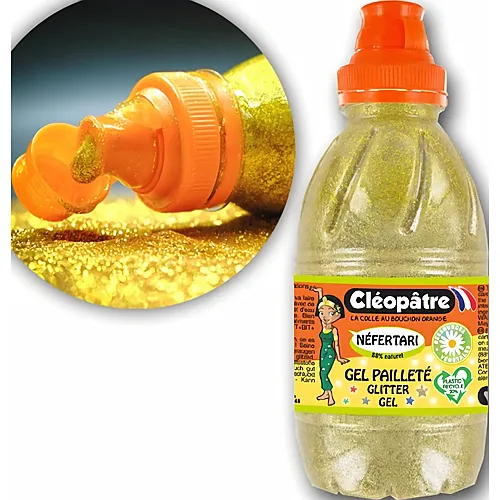 Cleopatre Nefertari Glitter-gel � Farbloses Gel Mit Glitter 500ml Gold