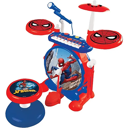 Lexibook Spiderman Elektronisches Schlagzeug mit Keyboard und Sitz