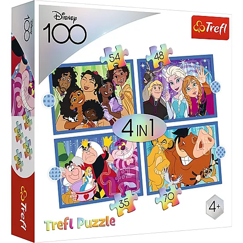 Trefl Puzzle 4in1 100 Jahre Disney (35-70)