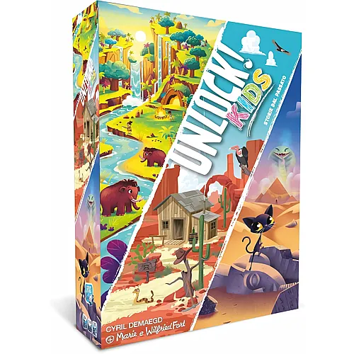 Space Cow Asmodee - Unlock! Kids: Geschichten der Vergangenheit, Escape Room f�r den Tisch, 6+ Jahre, italienische Ausgabe