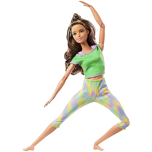 Puppe im grnen Yoga Outfit Brnett