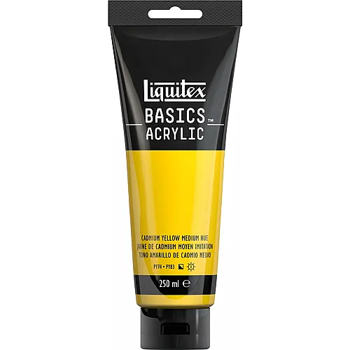 Liquitex Lqx Basics Acrylfarbe 250ml Tube Kadmiumgelfb Mittel Farbton