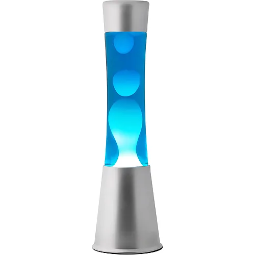 Fl�ssige Lavalampe Blau Wiess Silber Gravity 40cm