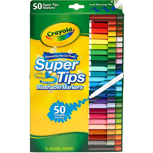 Crayola Supertips Filzstifte Auswaschbar - 50 Teile
