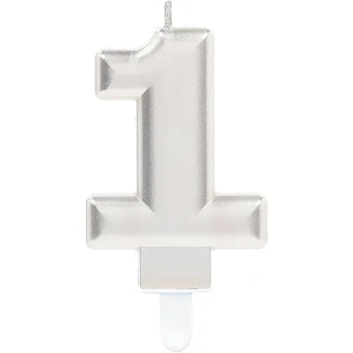 Zahlenkerze 1 silber
