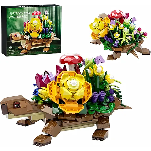 Millionspring Schildkr�ten-Tierspielzeug-Bausatz, Meeresschildkr�te mit Blumentopf-Baustein, lustiger Bausatz f�r Erwachsene und