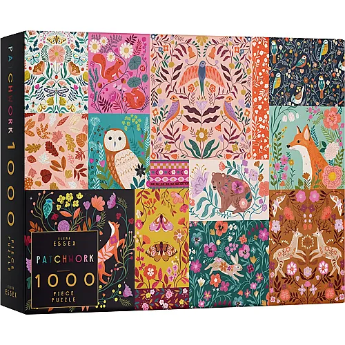 Patchwork Waldtiere im Herbst - 1000 Teile
