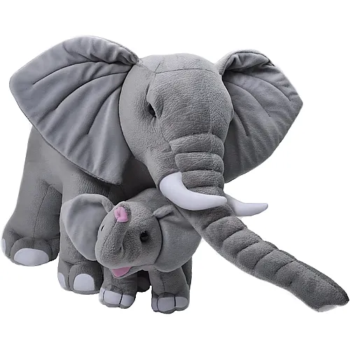 Wild Republic African Elefanten Mami mit Baby - 76 cm
