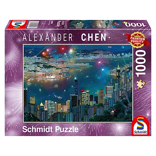Schmidt Puzzle Feuerwerk ber Hongkong (1000Teile)