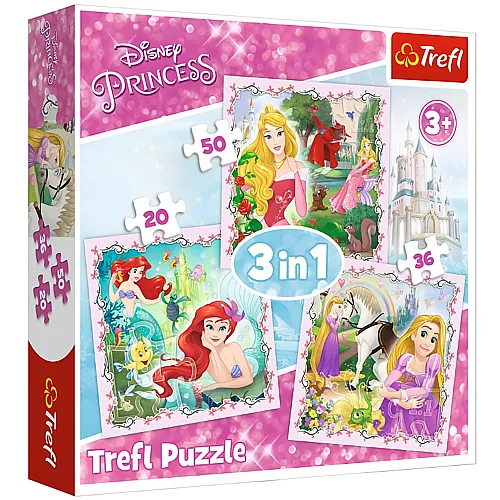 Trefl Puzzle 3in1 Disney Princess (20-50)